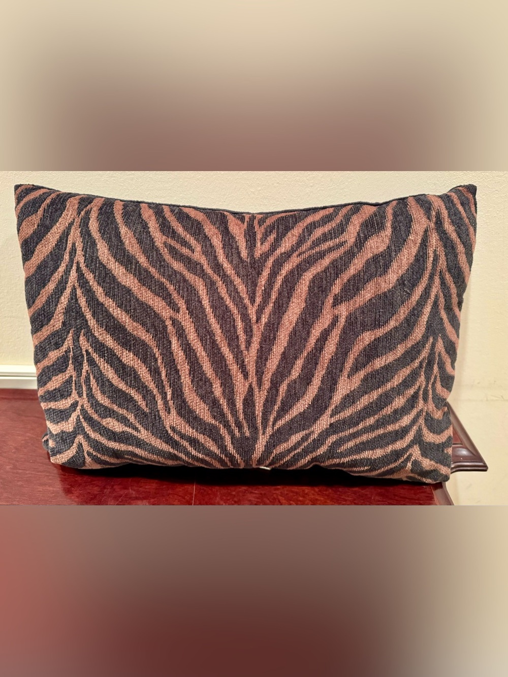 Black and Brown Zebra Stripe Accent Pillow